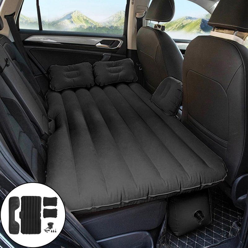 Car Inflatable Bed for Car Travel, Thickened Inflatable Back Seat Car Bed, Protable Foldable Back Seat Air Mattress with Electric Pump and 2 Pillows, Car Bed for Home Car Travel Camping - Image 1